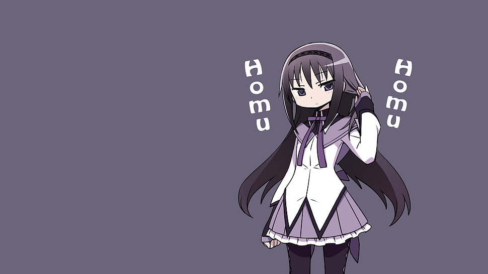 purple and white dressed anime HD wallpaper