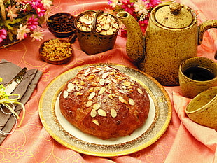 baked bread on white ceramic plate