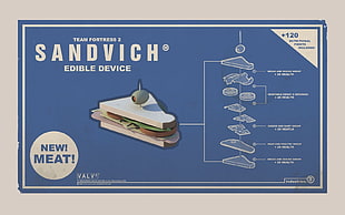 Sandvich edible device advertisement, Team Fortress 2, Heavy (charater), Sandvich, poster HD wallpaper