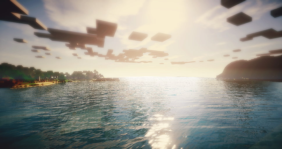 body of water, Minecraft HD wallpaper