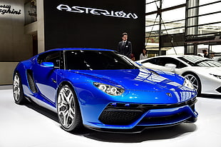 blue Lamborghini Aventador