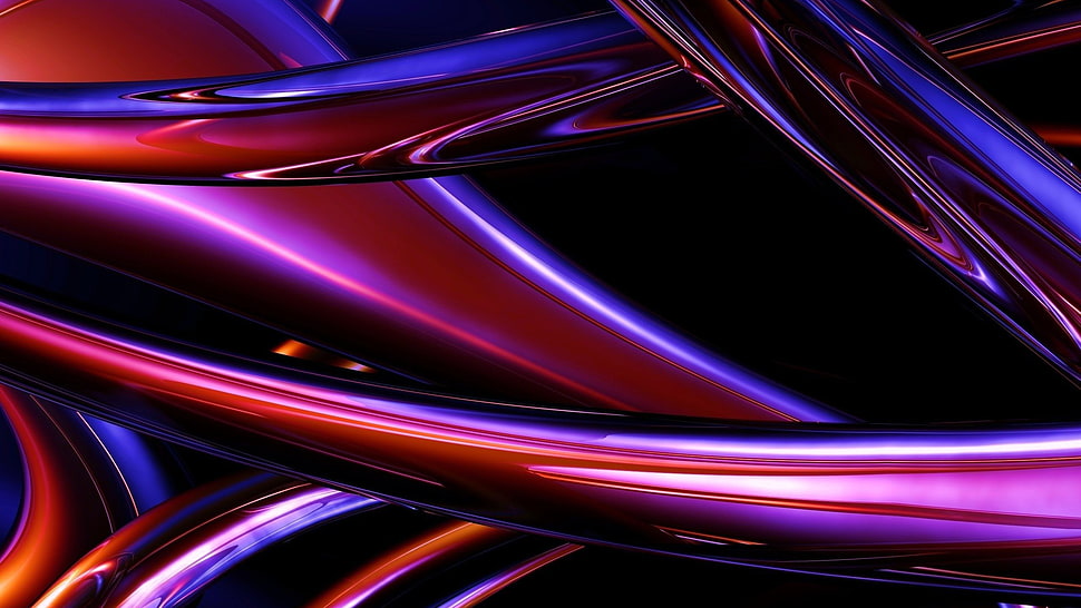 purple and blue digital wallpaper, digital art, CGI, abstract, 3D HD wallpaper