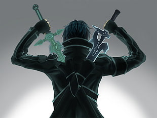 Sword Art Online Kirito digital wallpaper