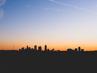 silhouette of skyscrapers during dawn