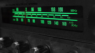 black and green FM transmitter, radio