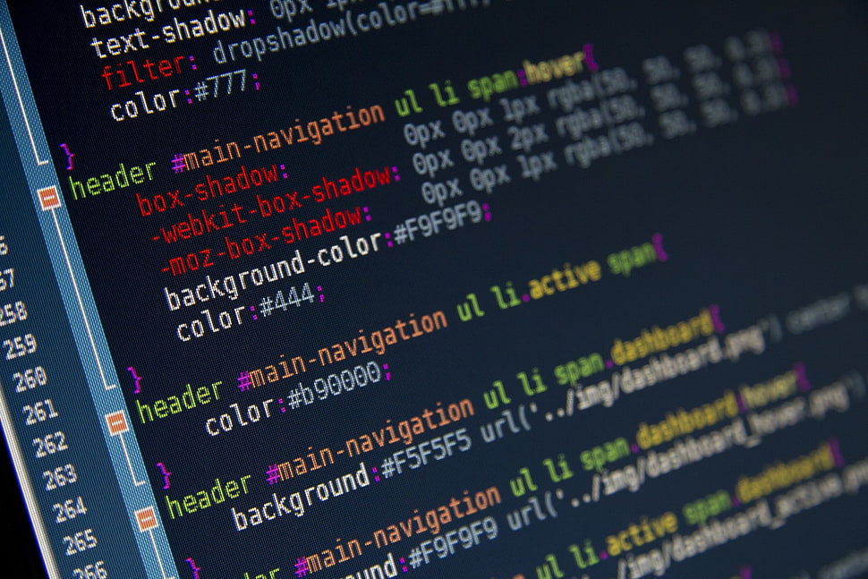 computer console, syntax highlighting, code, color codes, CSS HD wallpaper