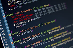 computer console, syntax highlighting, code, color codes, CSS HD wallpaper