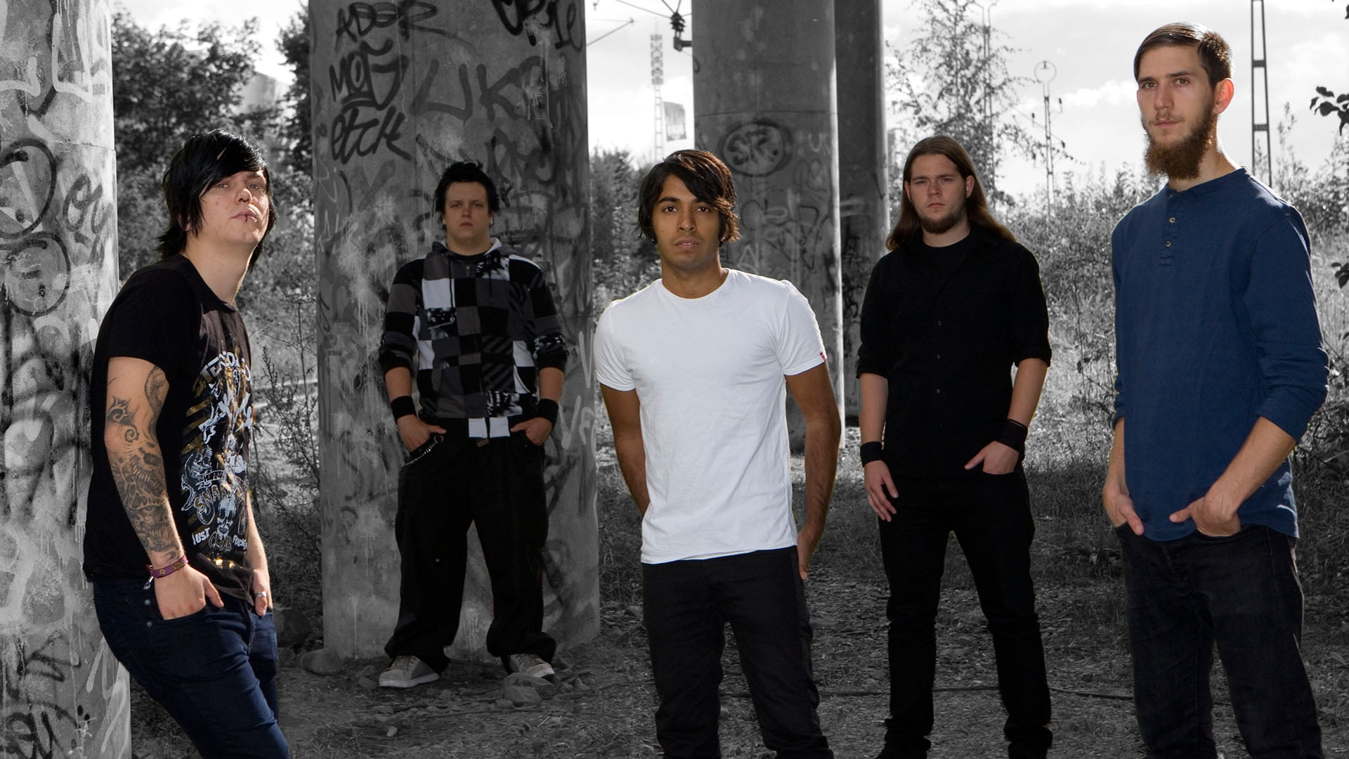 selective color photography of music band artists