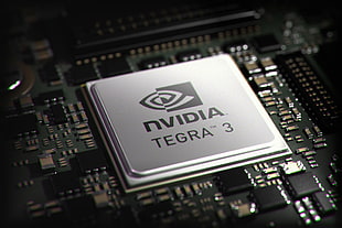 silver Nvidia Tegra 3 in shallow focus photography HD wallpaper
