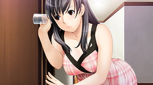 female anime character eavesdropps HD wallpaper