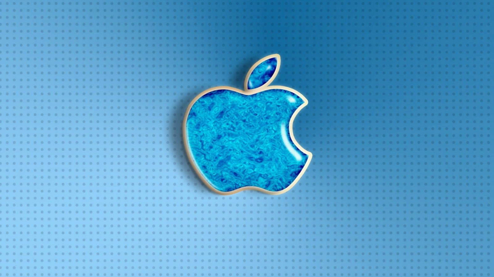 blue Apple logo, Apple Inc., logo, simple background, pattern