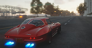 red and black coupe, Fast and Furious,  Corvette C3R, The Crew, Chevrole Corvette C2 HD wallpaper