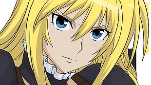 yellow haired female anime character