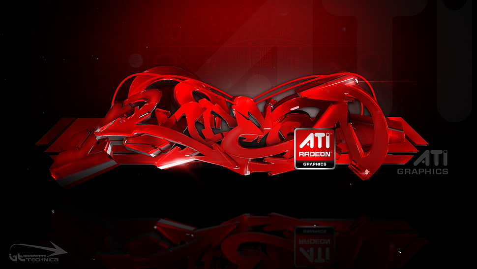 ATI Radeon graphics card graffiti illustration HD wallpaper