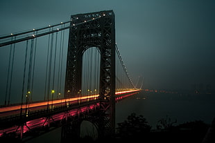 black and gray audio amplifier, bridge, George Washington Bridge, long exposure HD wallpaper