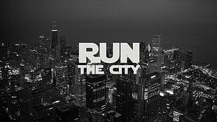 Run The City cover, Run, city, monochrome HD wallpaper