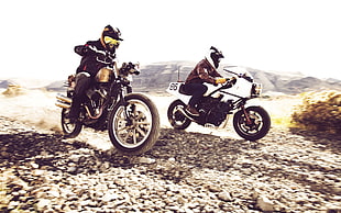 photo of two motorcycle racers