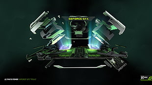 black Geforce GTX computer part, GeForce, GTX TITAN Z HD wallpaper