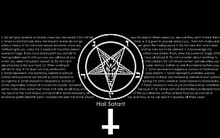 black and white Pentagram logo, Satan, Satanism, Anton Salazar LaVey HD wallpaper