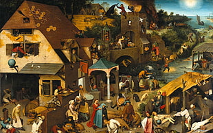 house painting, artwork, painting, Pieter Bruegel , classic art