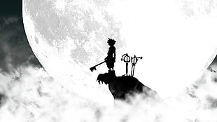 silhouette of Sora from Kingdom Hearts, anime, Kingdom Hearts, video games, Sora (Kingdom Hearts) HD wallpaper