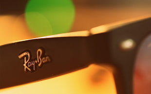close up shot of Ray-Ban sunglasses logo
