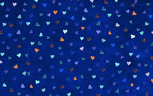 blue and white polka dot textile, digital art, pattern, blue background, minimalism