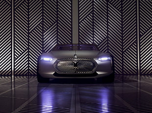 gray concept car lights turn on HD wallpaper