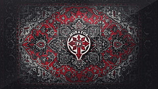 red, white, and black floral area rug, murazor, carpets, mosaic HD wallpaper