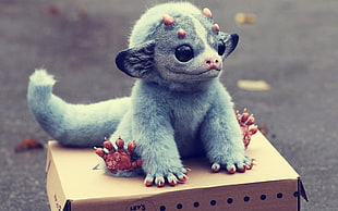 blue plush toy, puppets