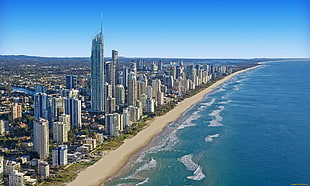 gray buildings near seashore at daytime, cityscape, sea, Australia