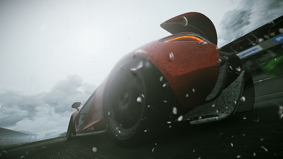 red supercar illustration, Project cars, McLaren P1, McLaren, video games HD wallpaper