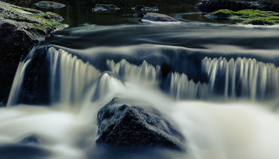 timelapse photo of river HD wallpaper
