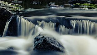 timelapse photo of river