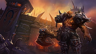 Orc illustration, video games, Warcraft, World of Warcraft, Orc