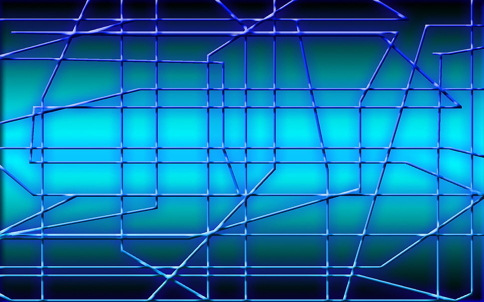 blue frame illustration, lines HD wallpaper