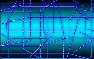 blue frame illustration, lines HD wallpaper