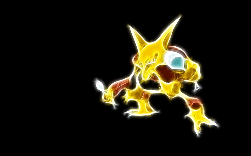 Pokemon Alakazam illustration, Pokémon, Fractalius HD wallpaper