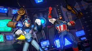 Megaman and Captain America HD wallpaper