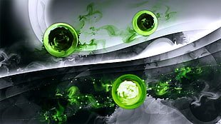 green water painting, abstract