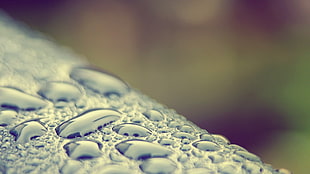 water droplets on gray surface