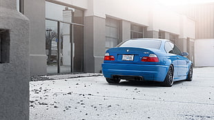 blue sedan, car, BMW, blue cars, e46 HD wallpaper