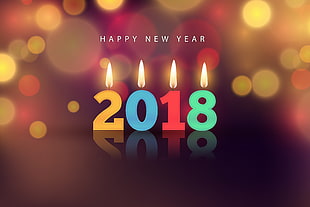 happy new year 2018 illustration HD wallpaper