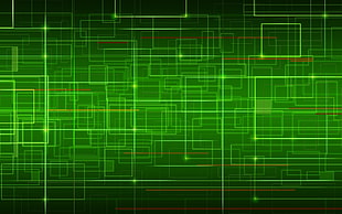 green lines digital wallpaper, green