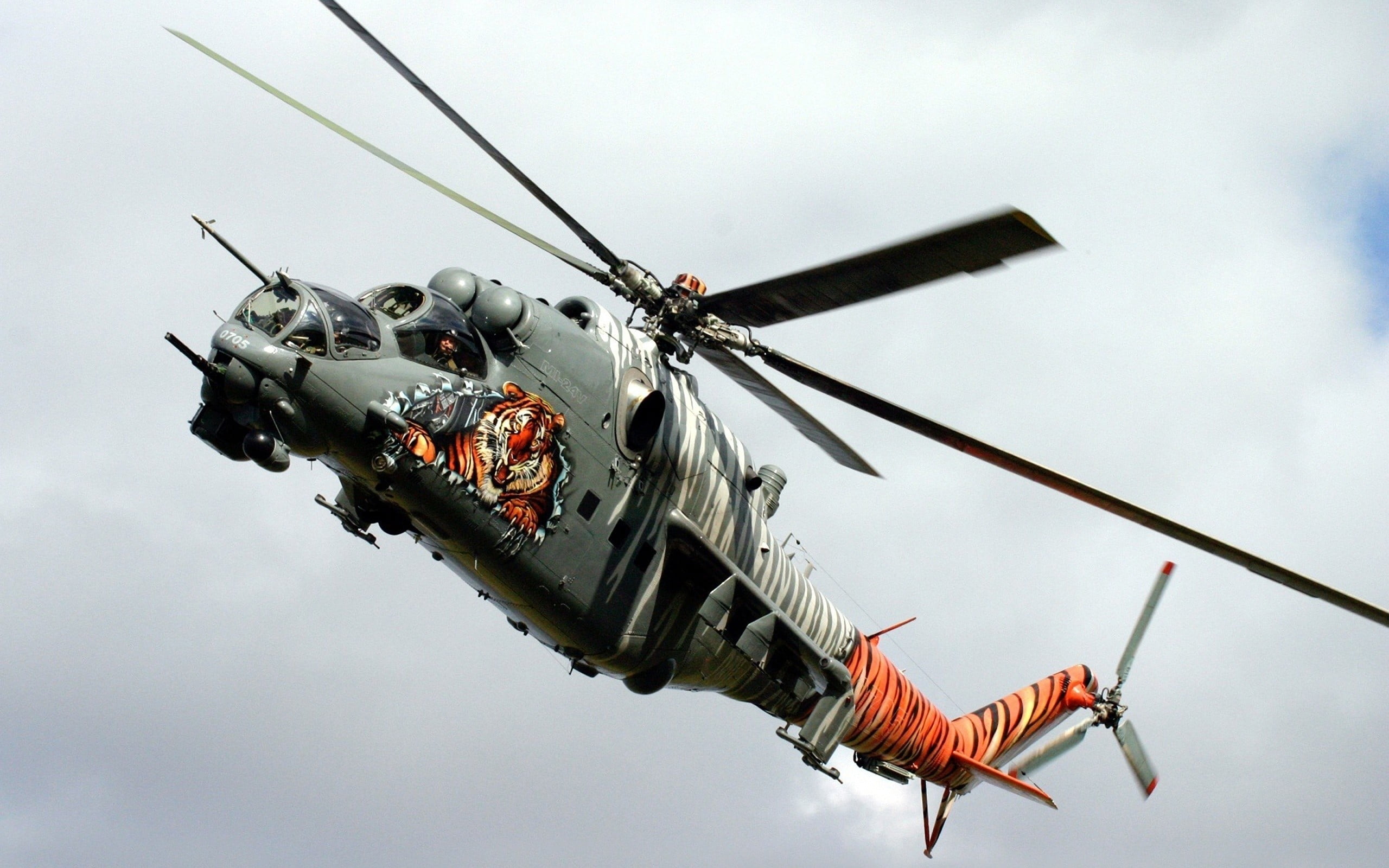 gray and orange helicopter, Mil Mi-24, Mi- 24, Hungarian Air Force, military aircraft