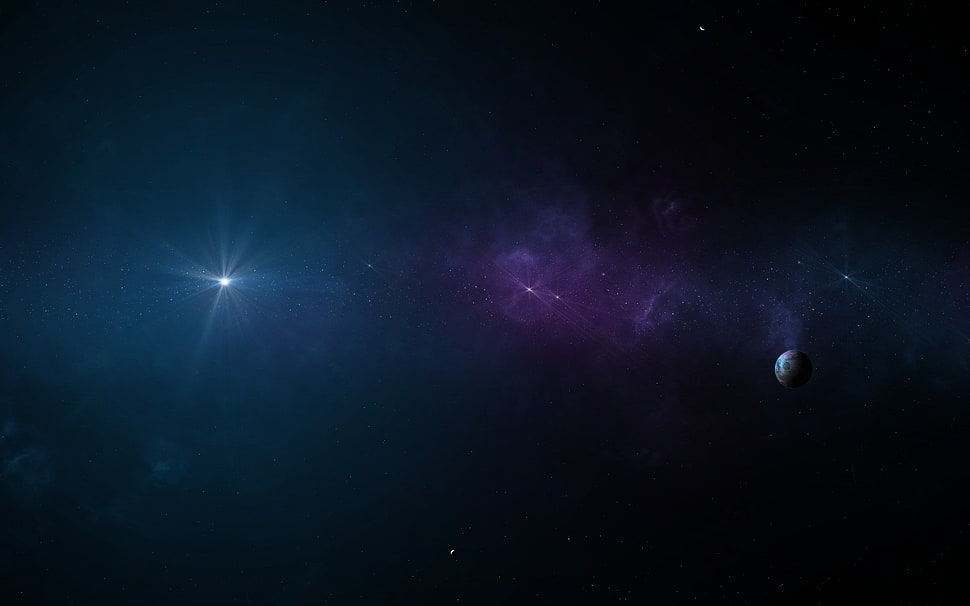 planet with stars HD wallpaper