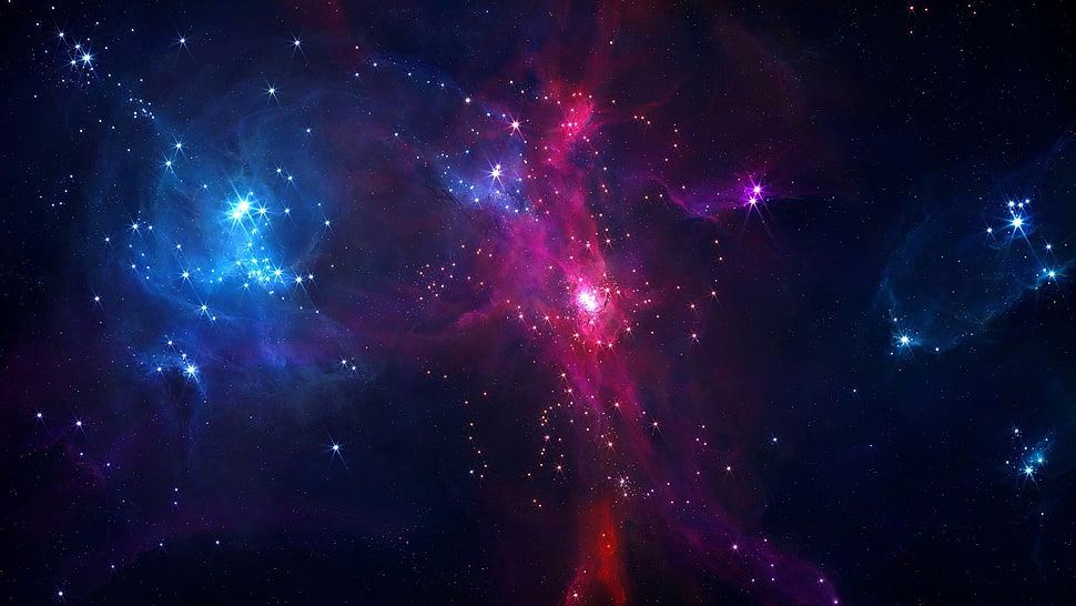blue and purple galaxy with star wallpaper HD wallpaper