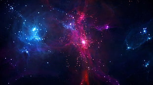 blue and purple galaxy with star wallpaper