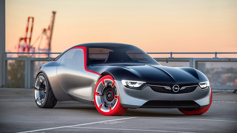 black and red Opel concept car, Opel GT, car, vehicle, concept cars HD wallpaper