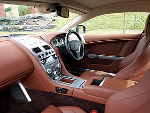 photo of brown and black car interior